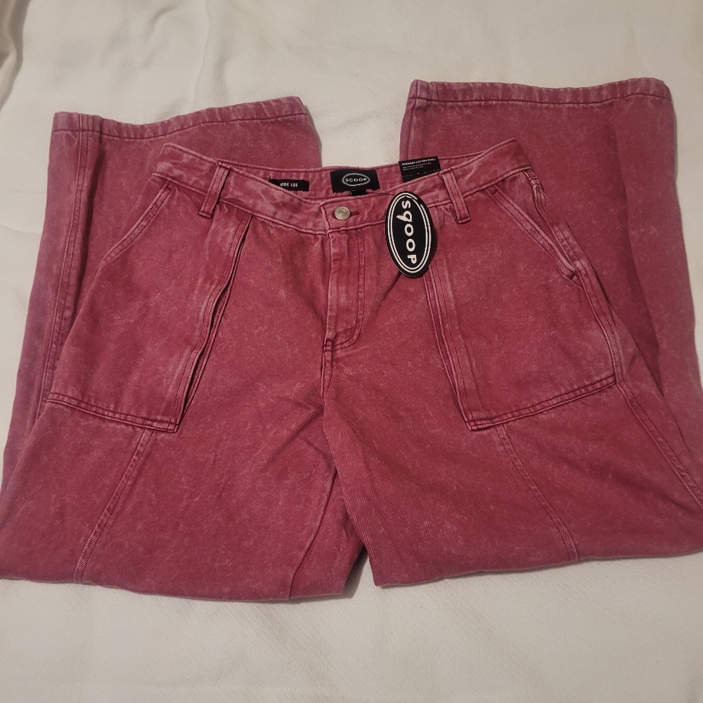 Scoop Women's Wide Leg Jeans in Washed Rose
